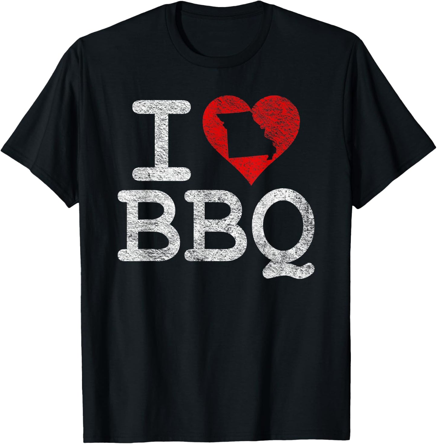 I Love Missouri Bbq I Heart Kansas City Sauce Grill Smoker T-Shirt - T-Shirt | Black