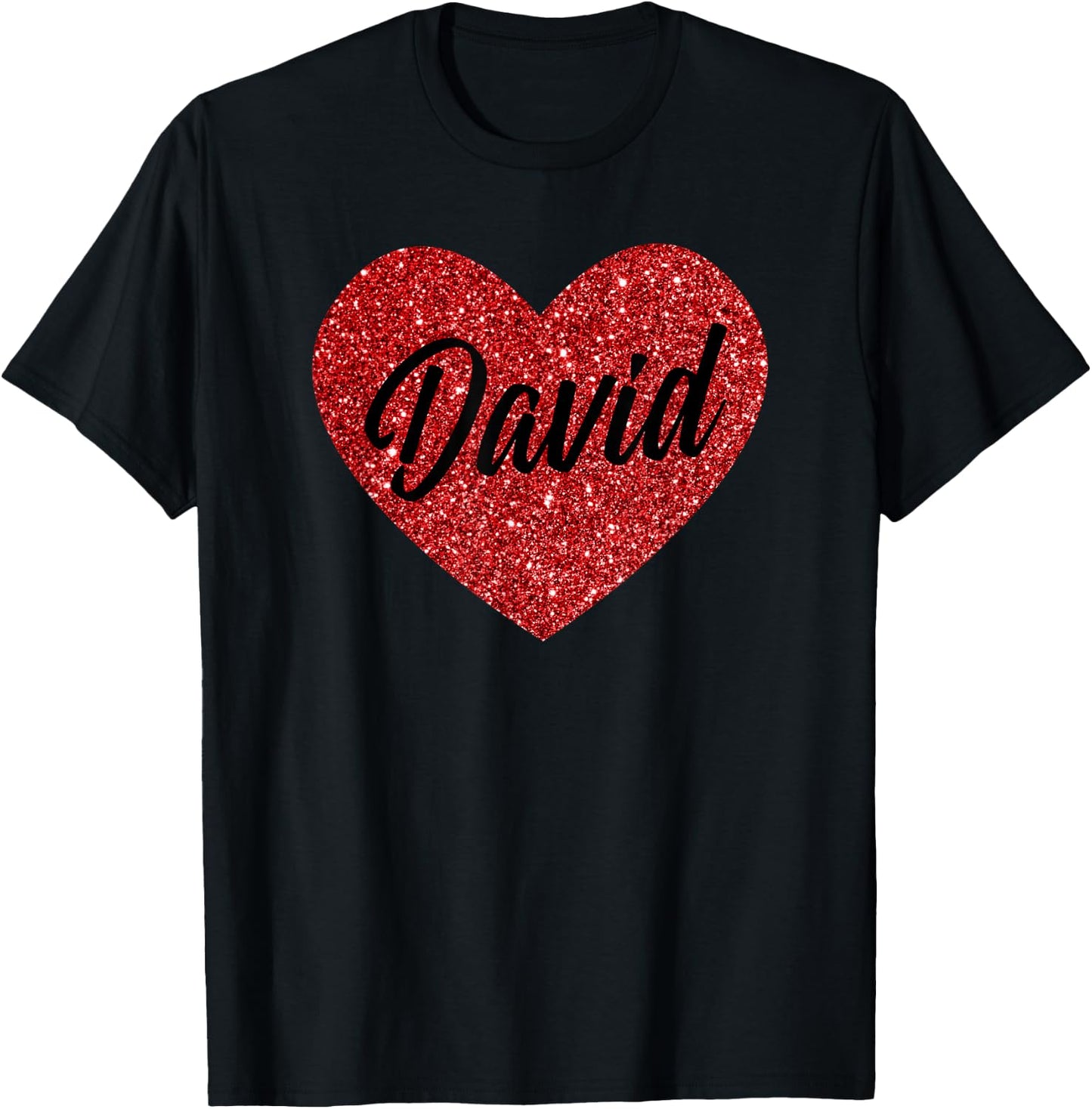 I Love David Cute David Heart for Valentine's Day T-Shirt - T-Shirt | Black