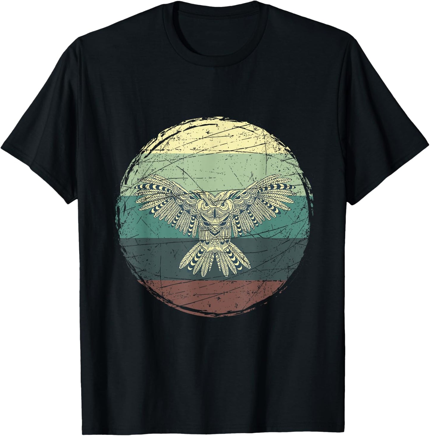 Retro Owl T-Shirt - T-Shirt | Black