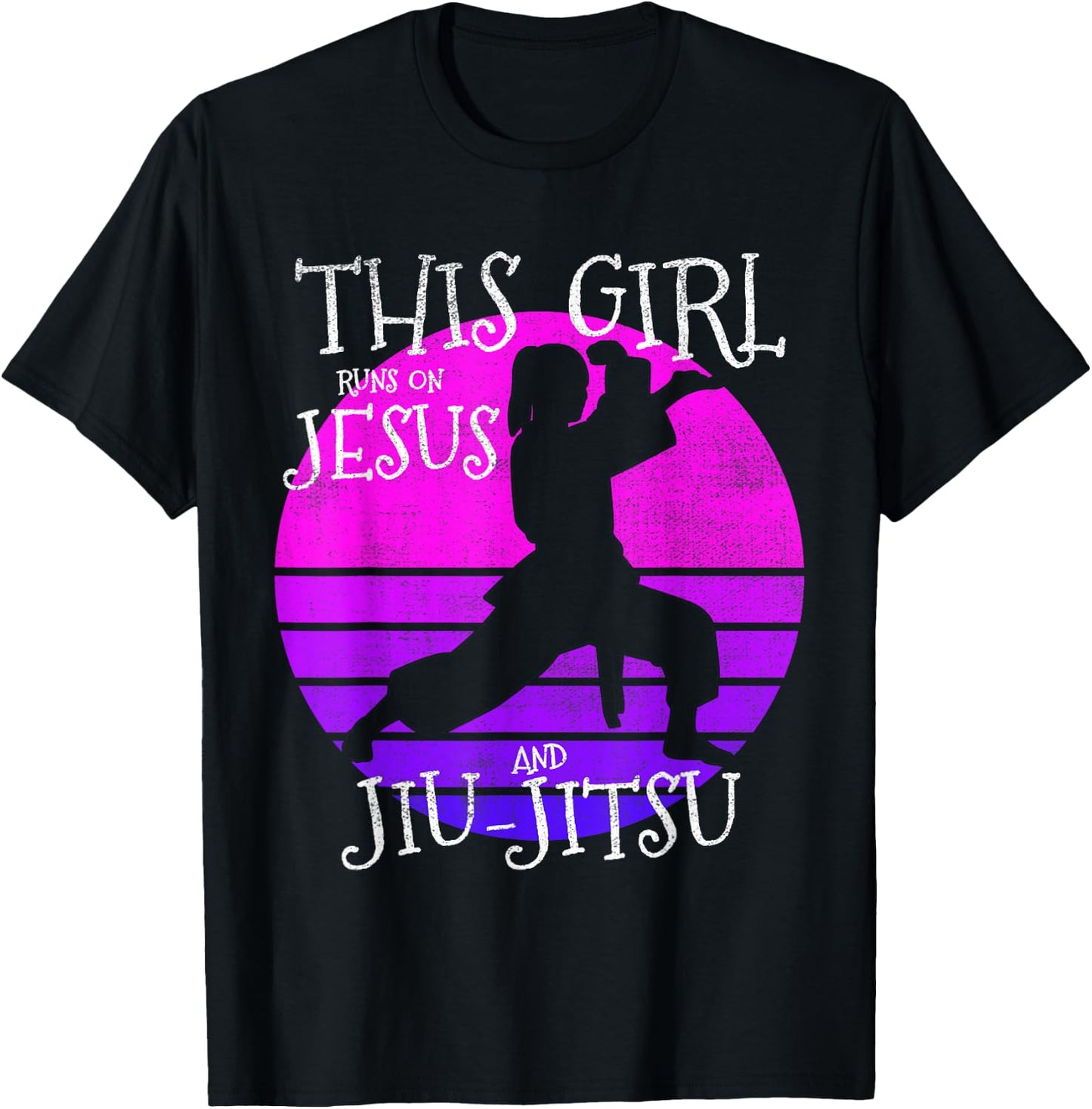 This girl runs on Jesus and Jiu Jitsu shirt T-Shirt - T-Shirt | Black