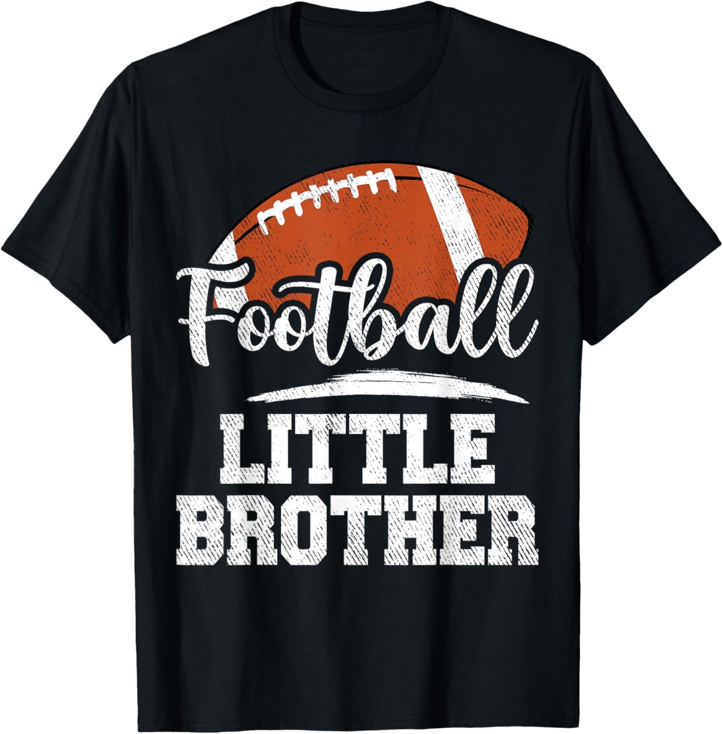 Football Little Brother Football Player Game Day Family T-Shirt - T-Shirt | Black