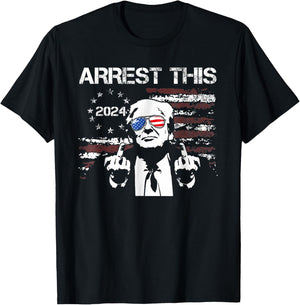 Trump Arrest This American Flag 4th Of July Women Men T-Shirt - T-Shirt | Black