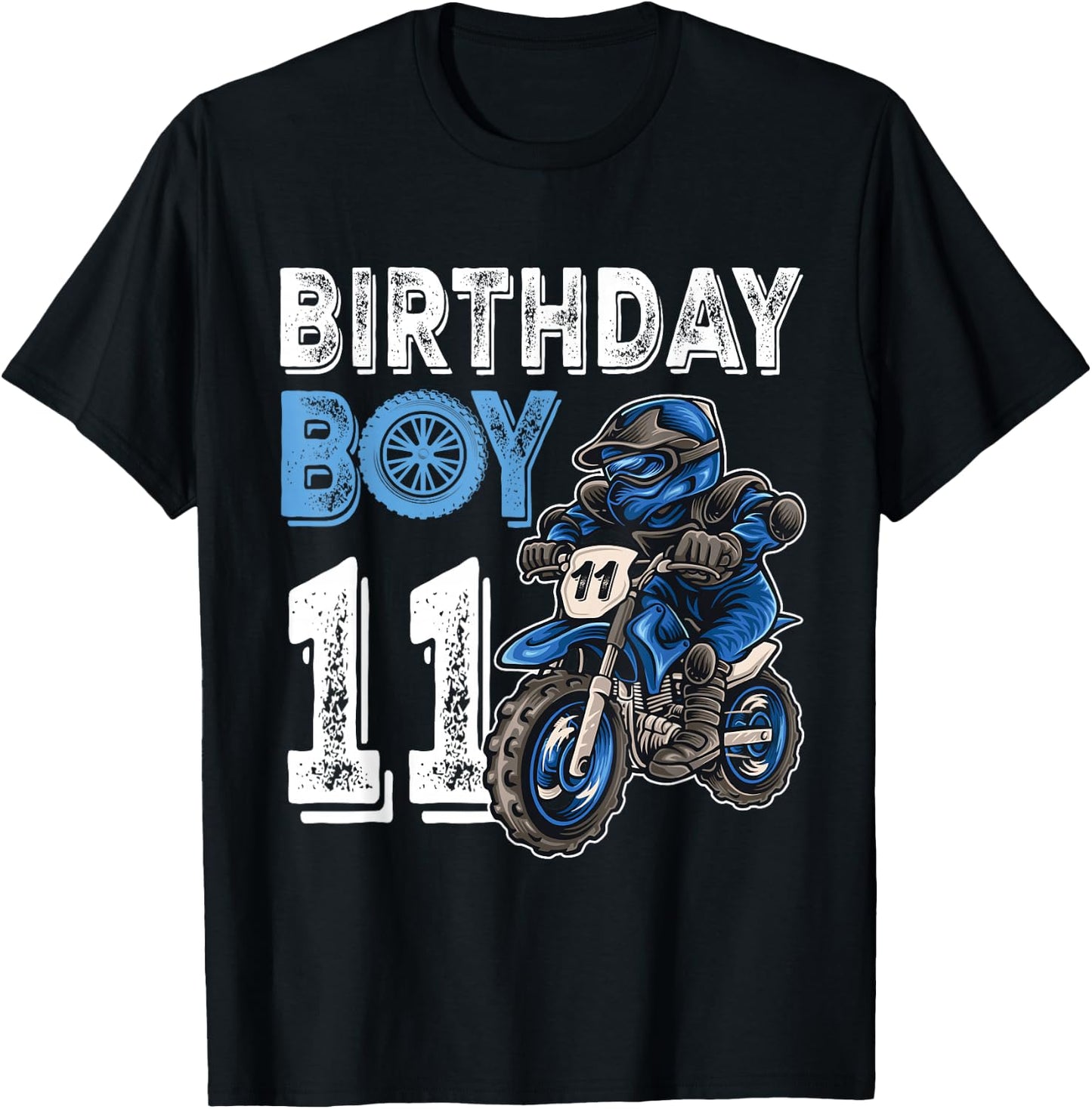 Motocross MX 11th Gift 11 Year Old Dirt Bike Birthday Party T-Shirt - T-Shirt | Black