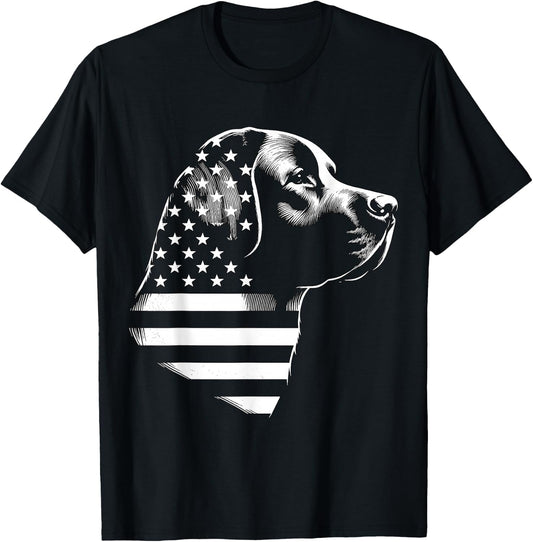 Patriotic Black Labrador Black Lab 4th of July T-Shirt - T-Shirt | Black