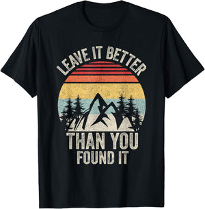 Vintage Retro Leave It Better Than You Found It Gift Camping T-Shirt - T-Shirt | Black