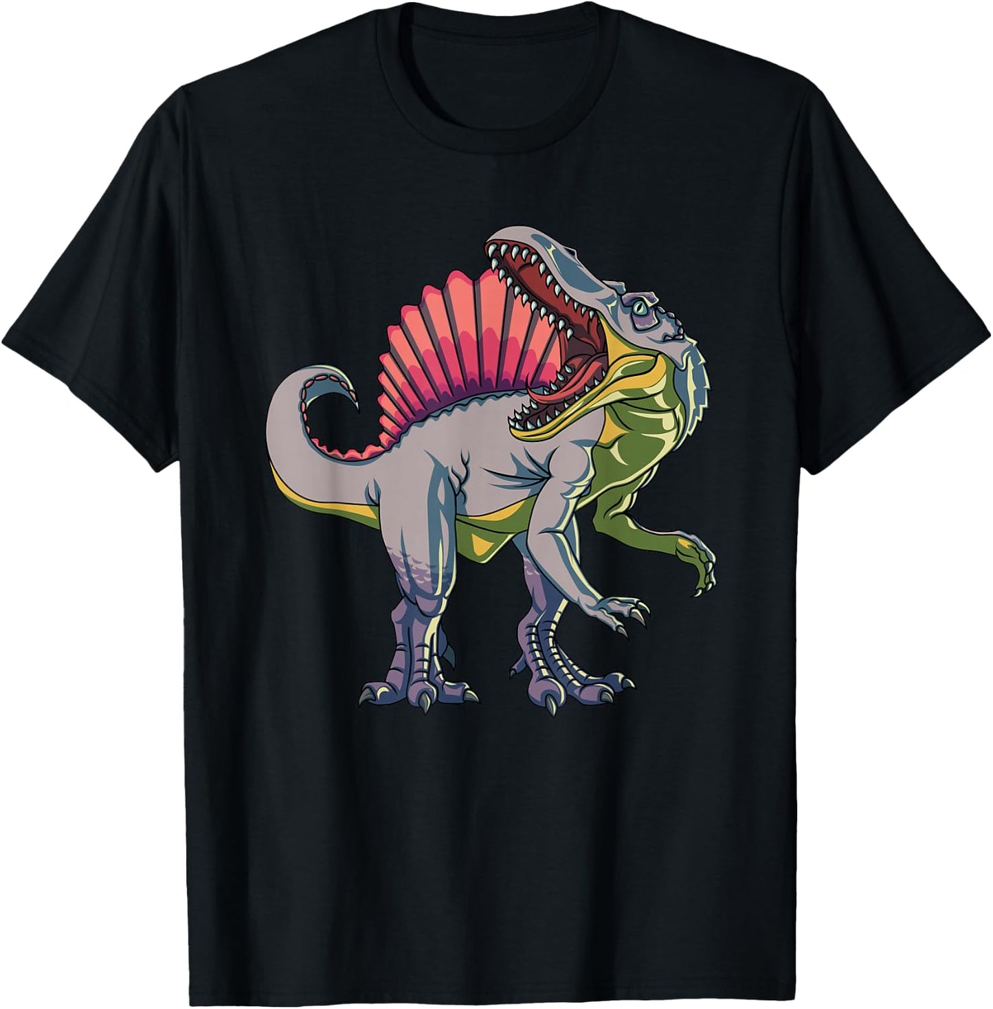 Realistic Spinosaurus Dinosaur Prehistoric Wildlife T-Shirt - T-Shirt | Black
