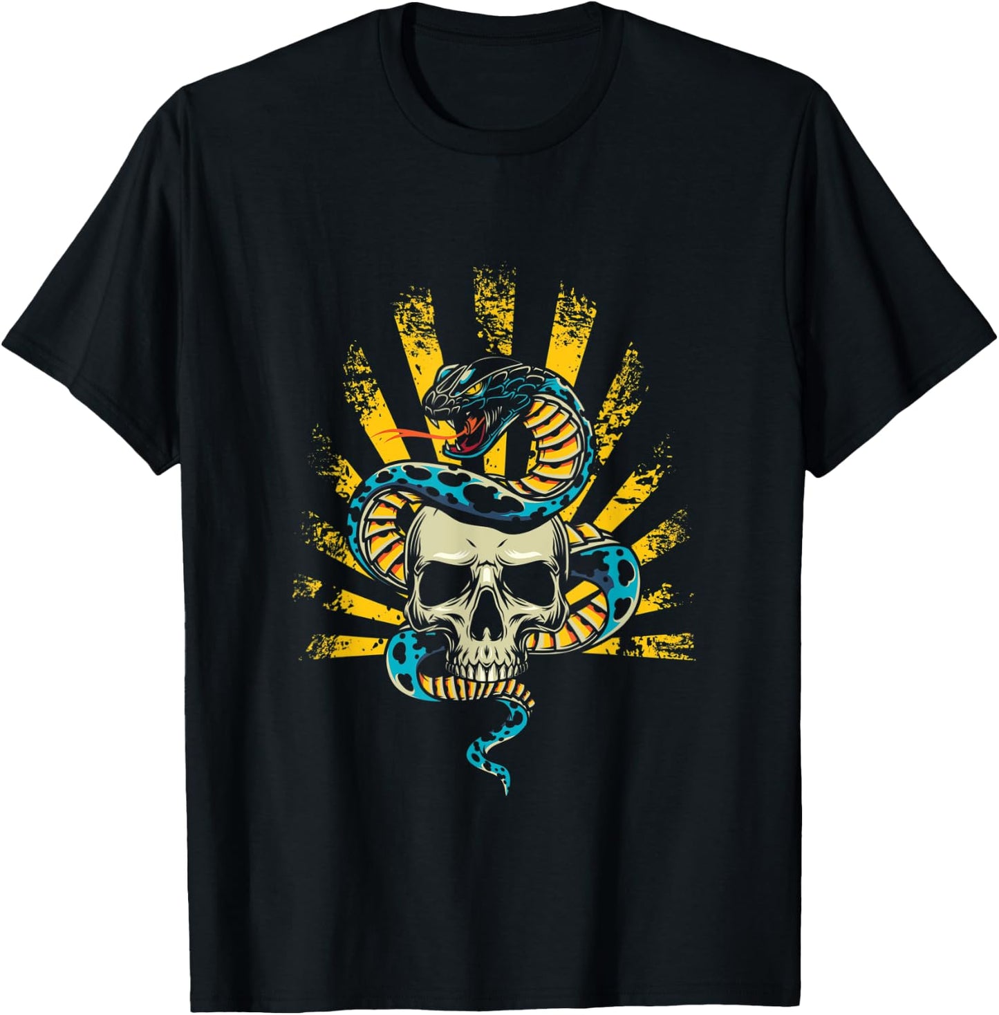 Skull Snake Rattlesnake Poison Animal Pet Dangerous Gift T-Shirt - T-Shirt | Black