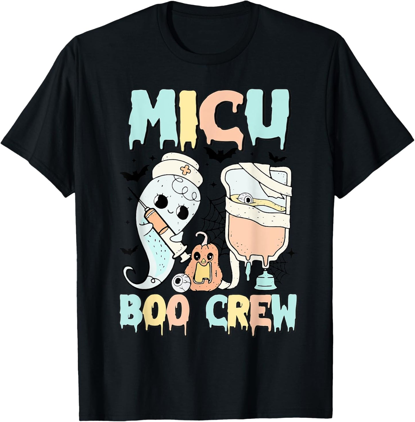 MICU Boo Crew MICU Nurses Halloween MICU squad Matching T-Shirt - T-Shirt | Black
