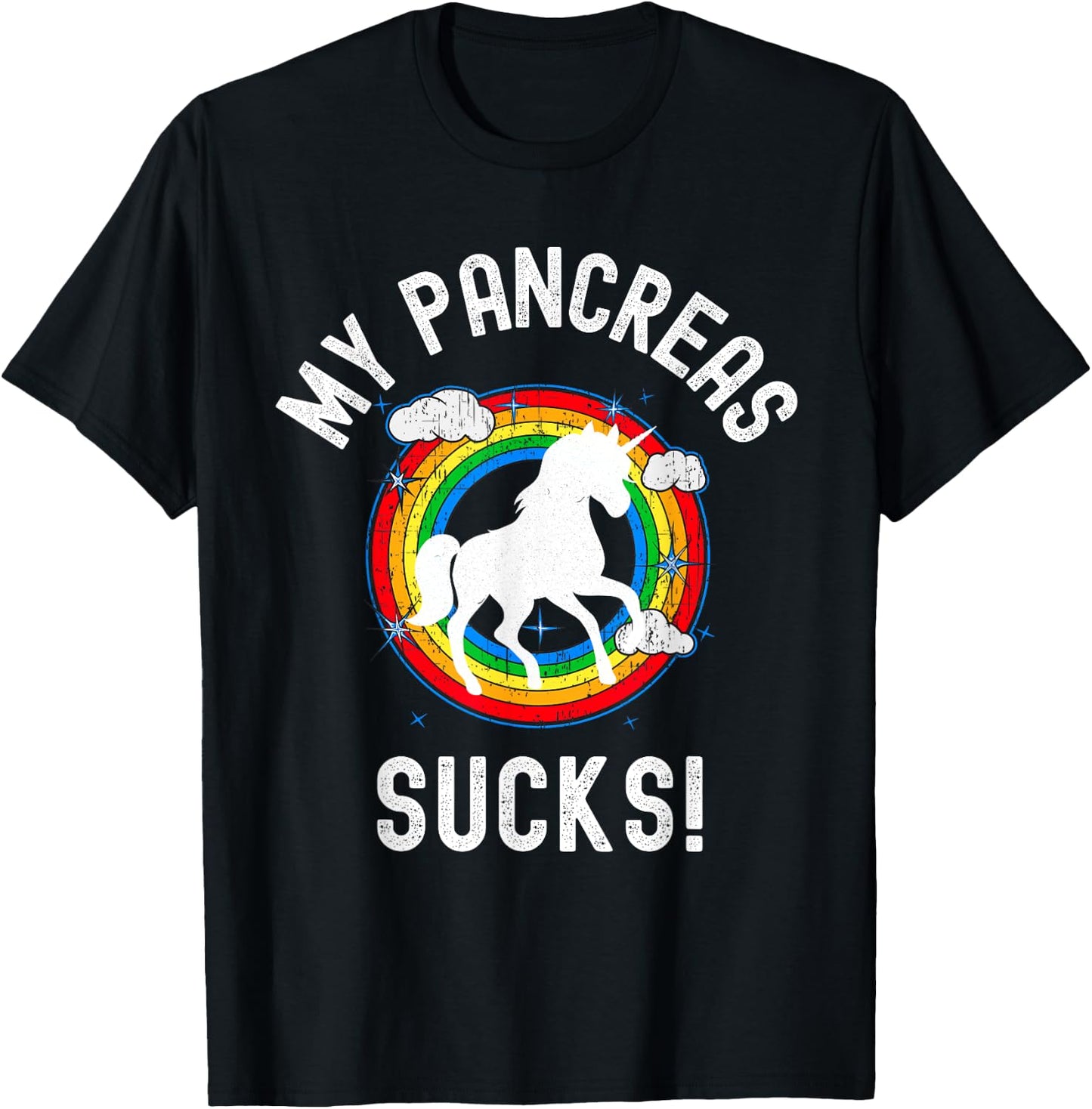 My Pancreas Sucks! Funny Type One Diabetes Diabetic Gift T-Shirt - T-Shirt | Black