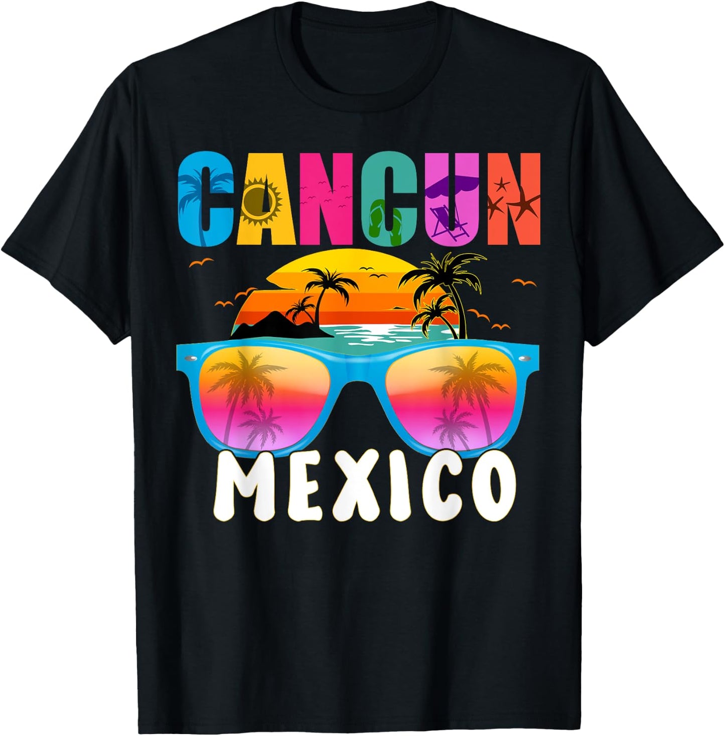 CANCUN MEXICO 2025 Vacation Beach Matching Family Group Women Girls Kids T-Shirt - T-Shirt | Black