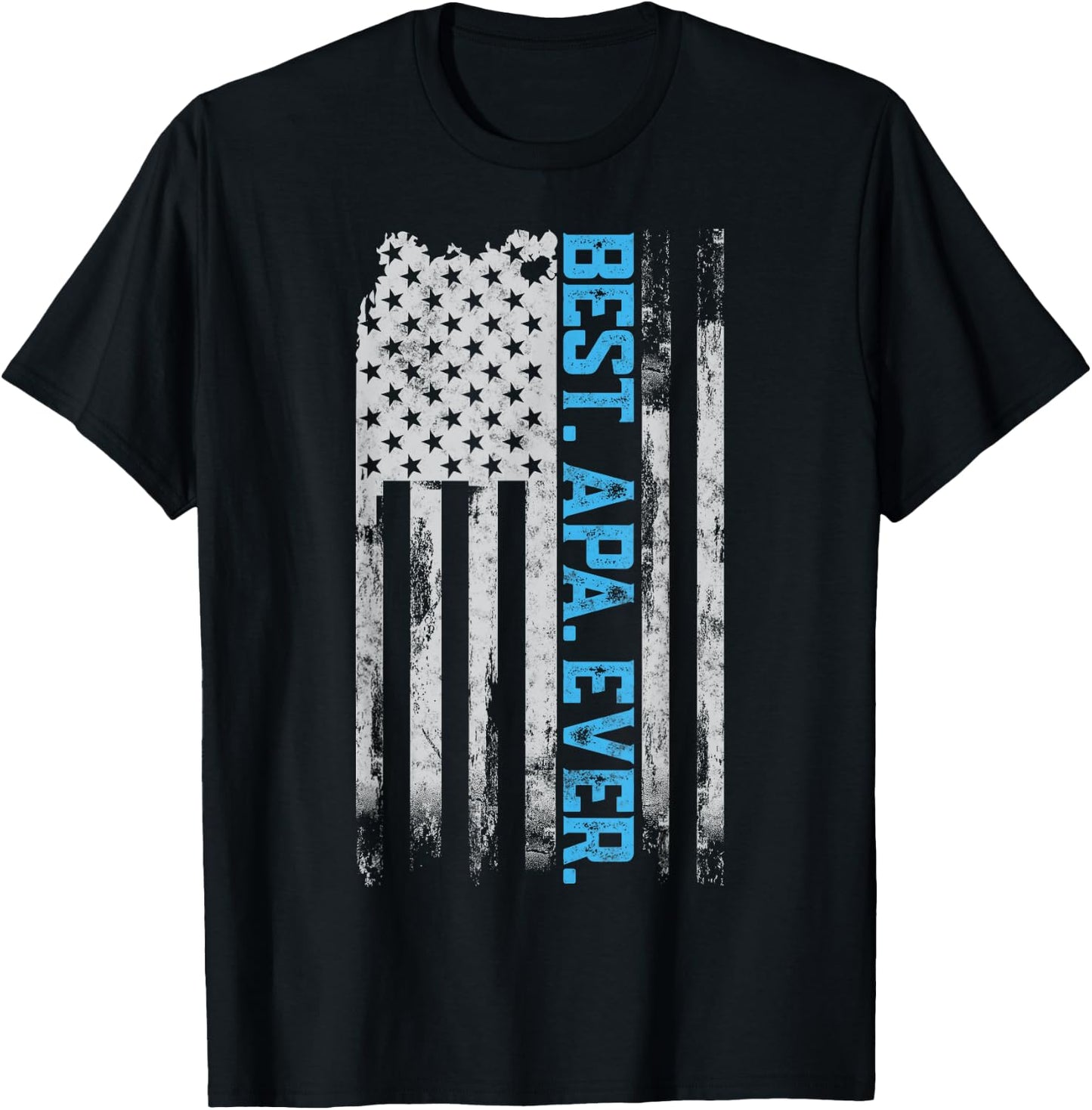 Best Apa Ever American USA flag Father’s Day gift Grandpa Men T-Shirt - T-Shirt | Black