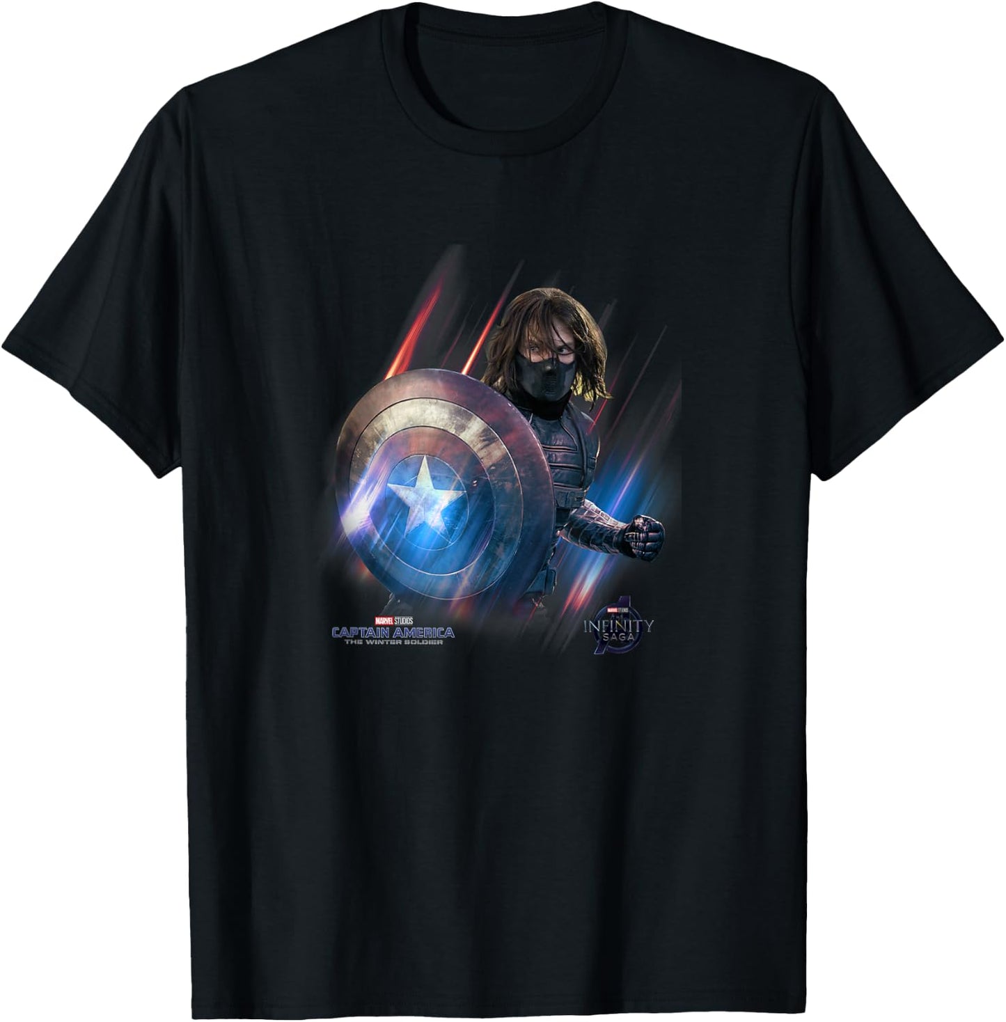 Marvel Year of The Shield Winter Soldier Swipe T-Shirt - T-Shirt | Black