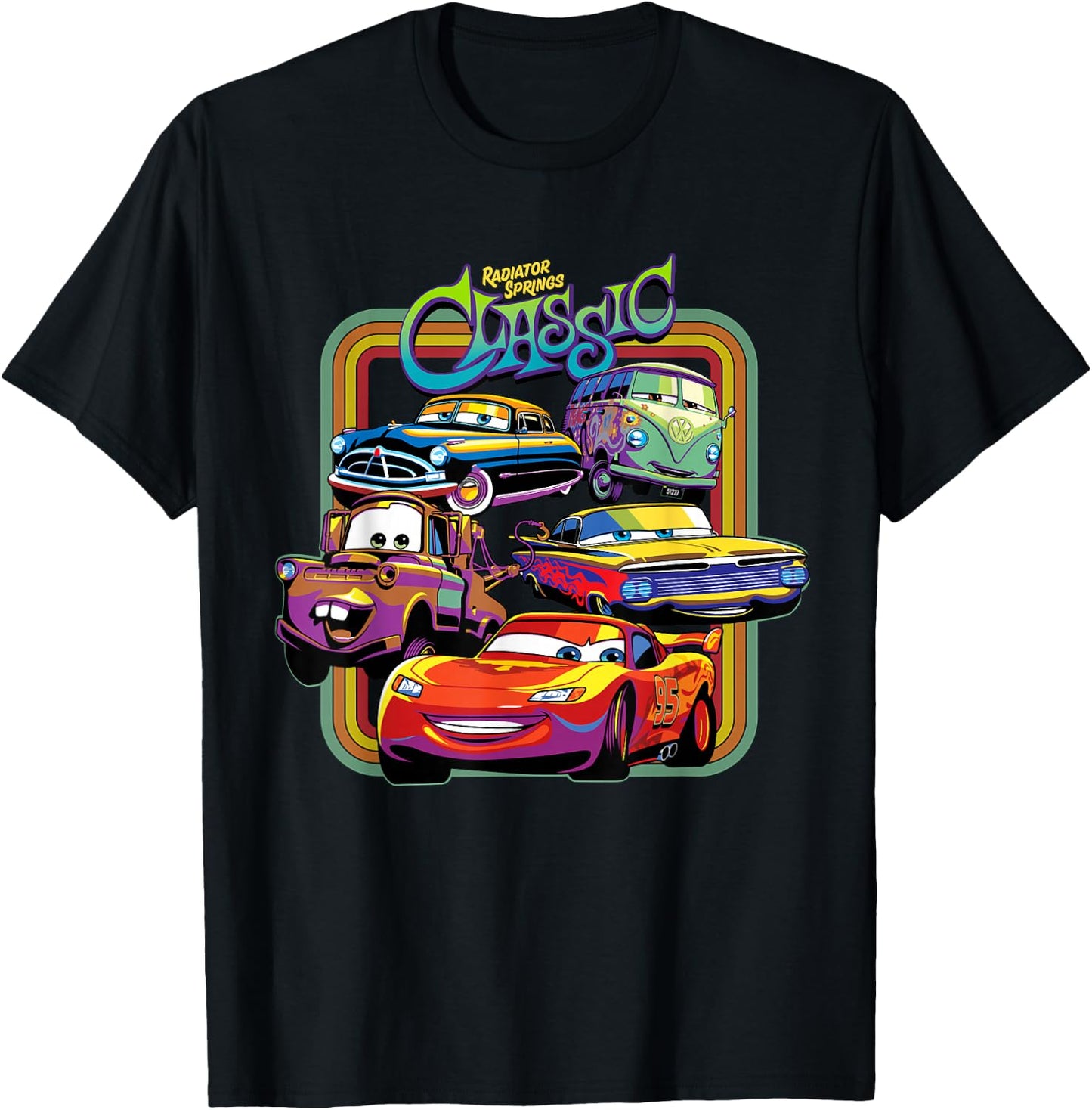 Disney Pixar Cars Radiator Springs Classic T-Shirt - T-Shirt | Black