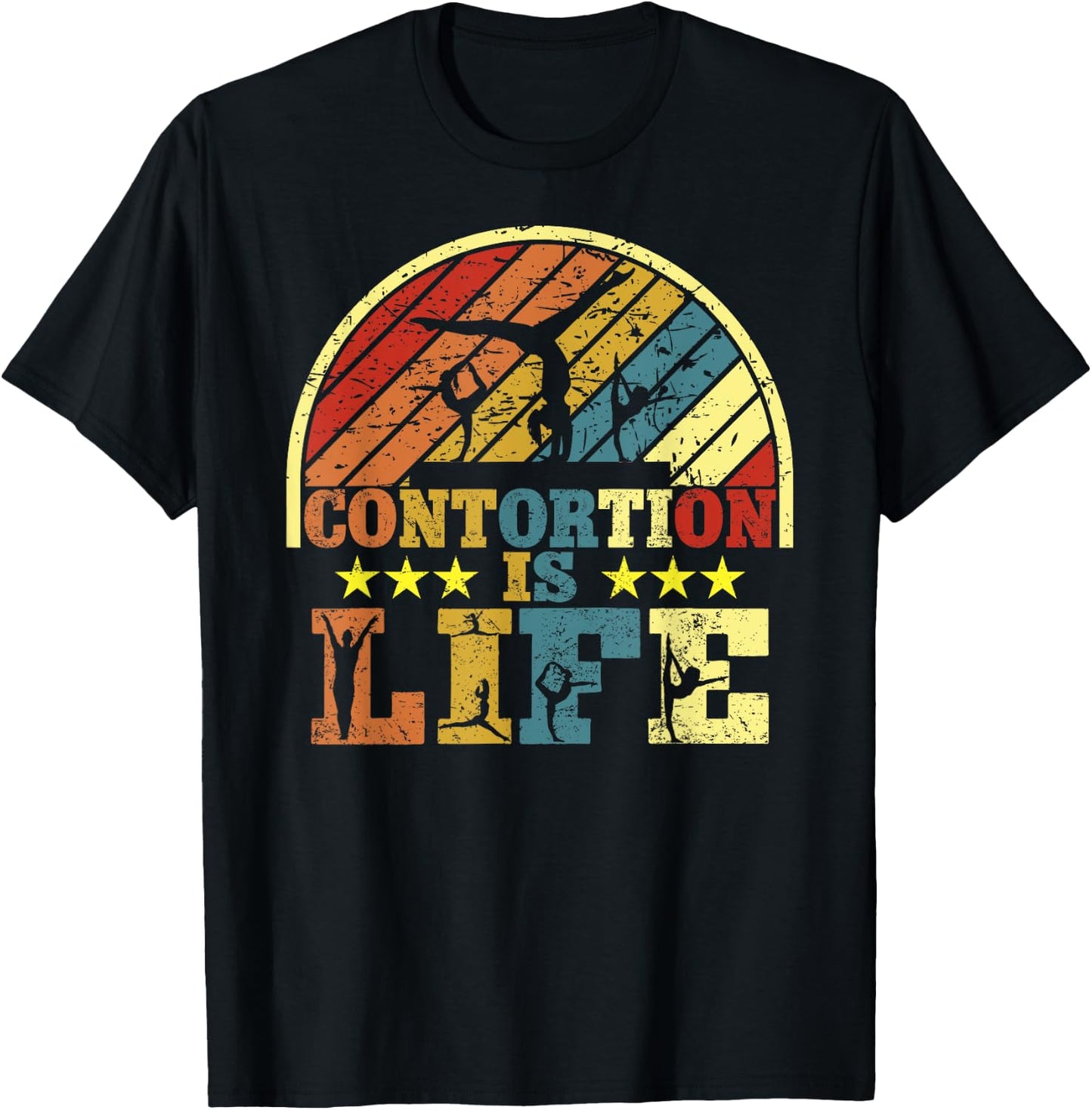Contortionist Contortion is Life Funny retro Gymnastics T-Shirt - T-Shirt | Black