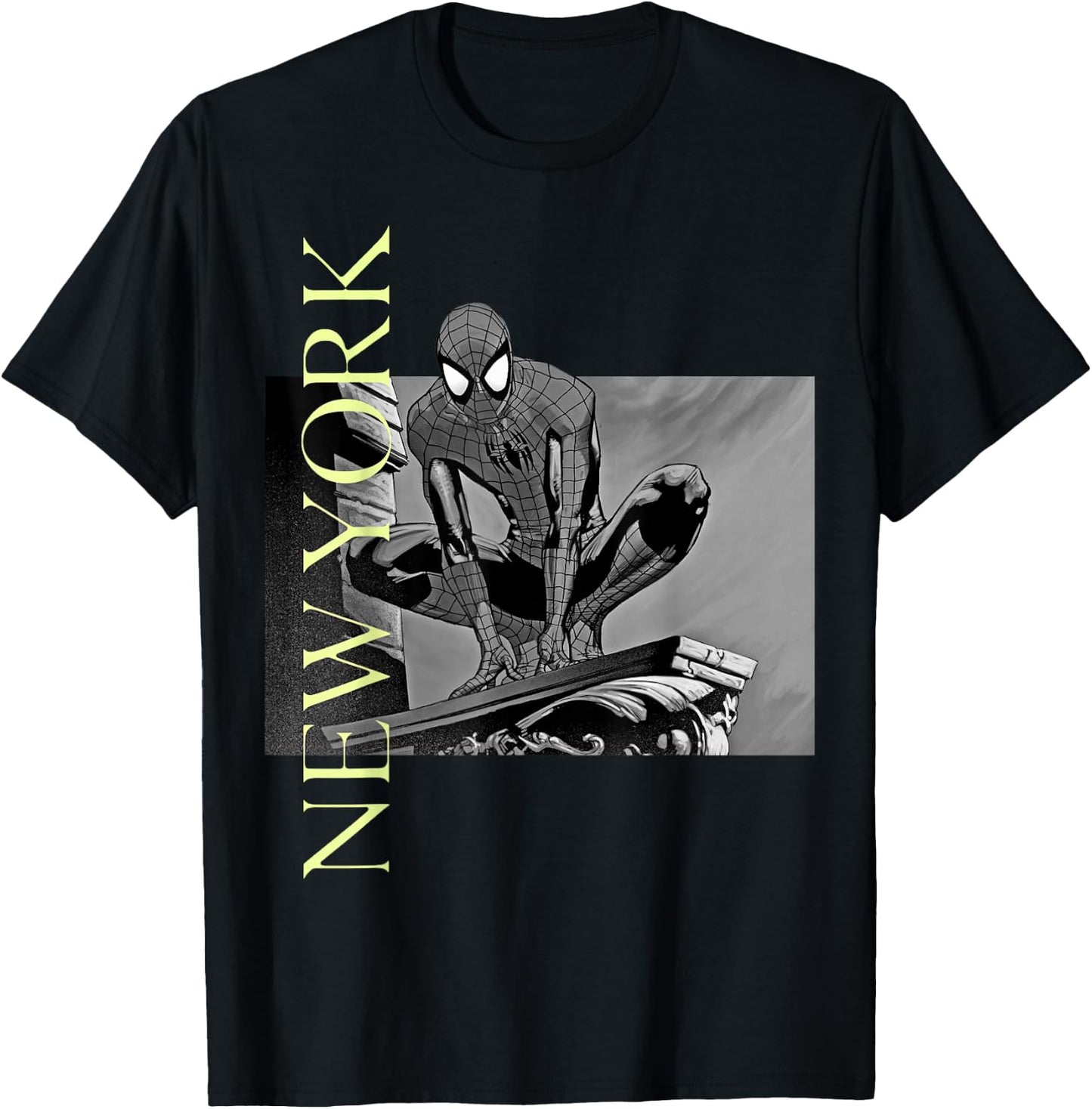 Marvel Spider-Man New York Portrait T-Shirt - T-Shirt | Black