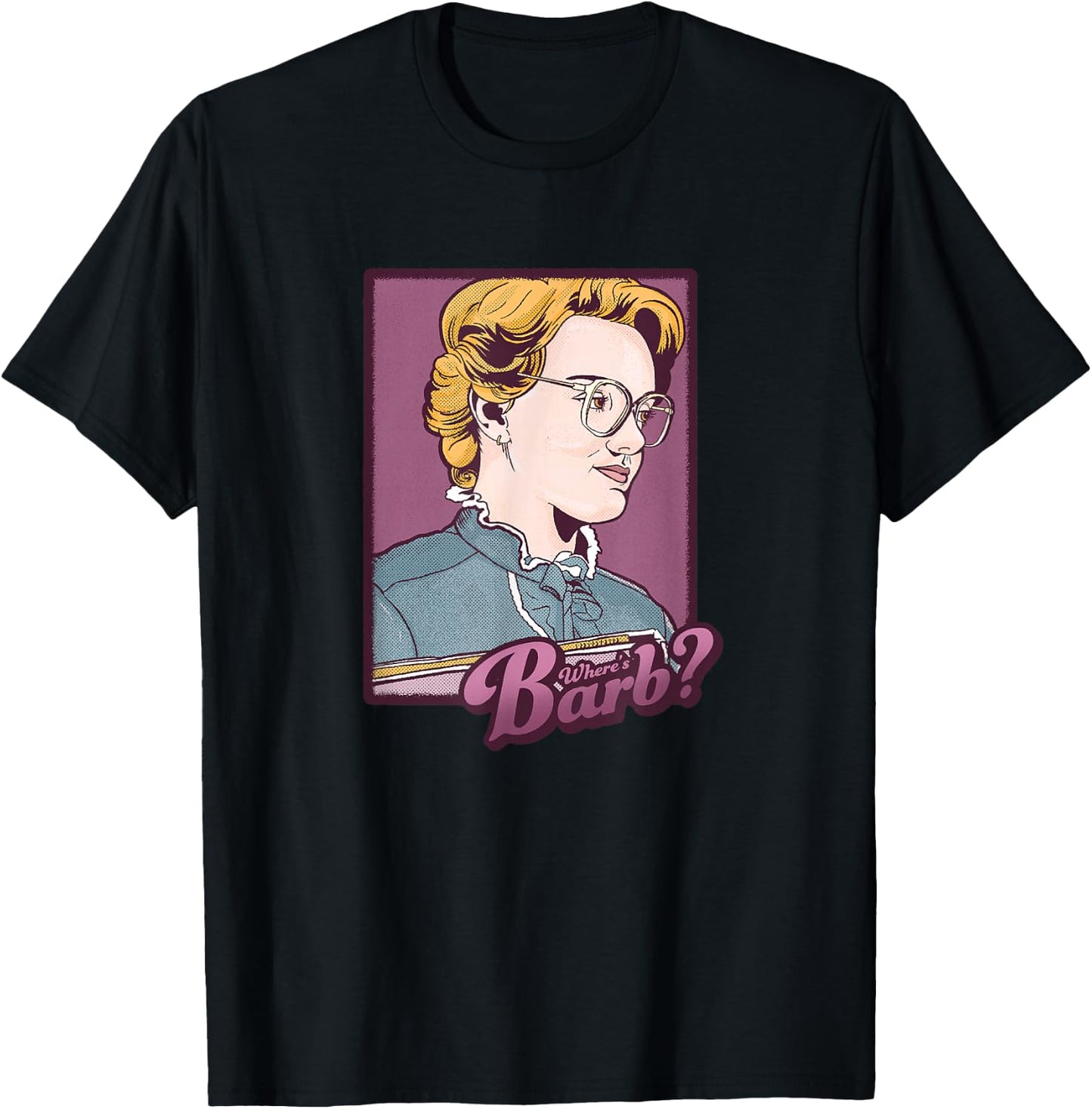Stranger Things Where's Barb? cartoon poster T-Shirt - T-Shirt | Black