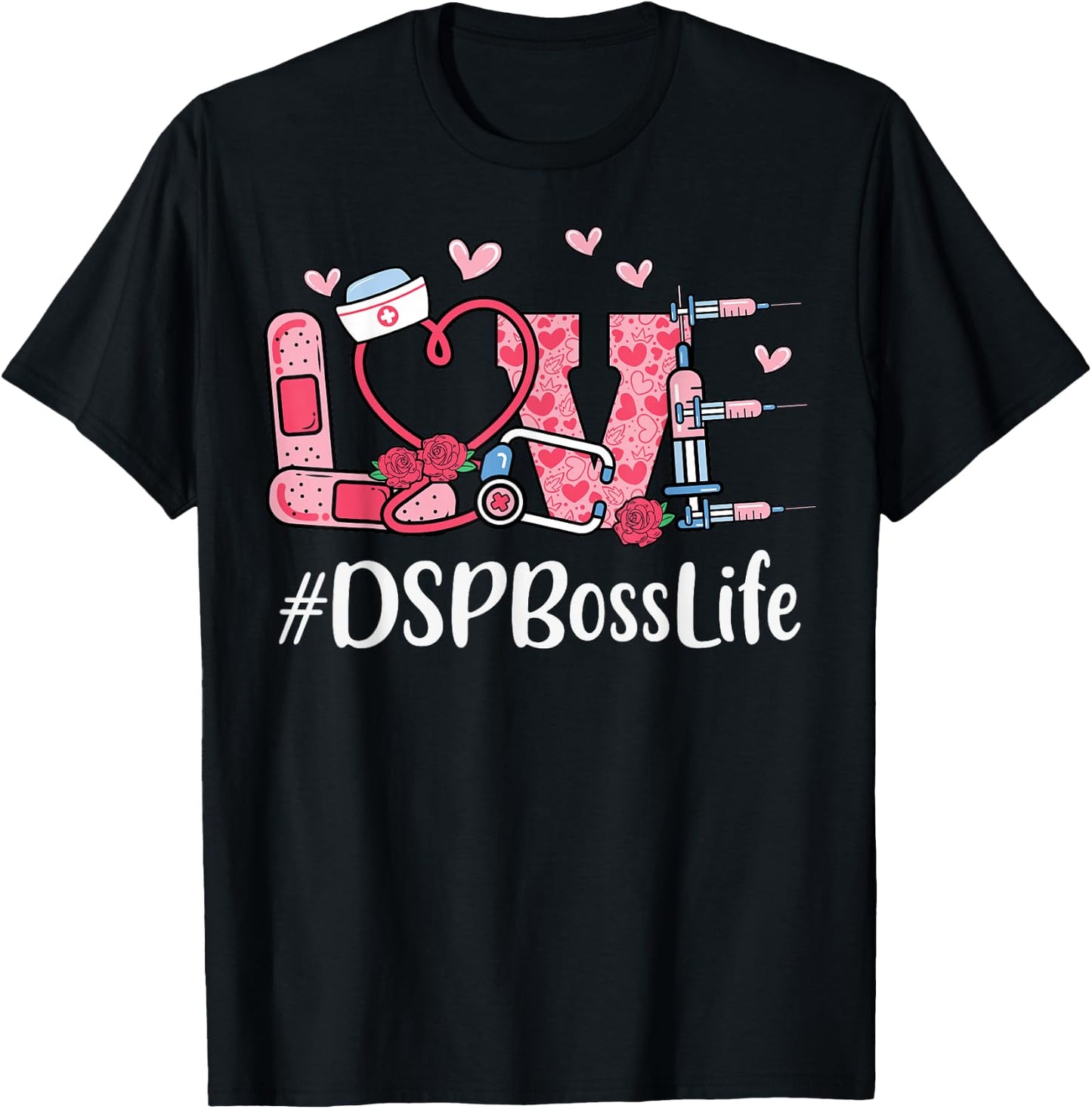 DSP Boss Love Valentines Day Cute Women Heart Appreciation T-Shirt - T-Shirt | Black