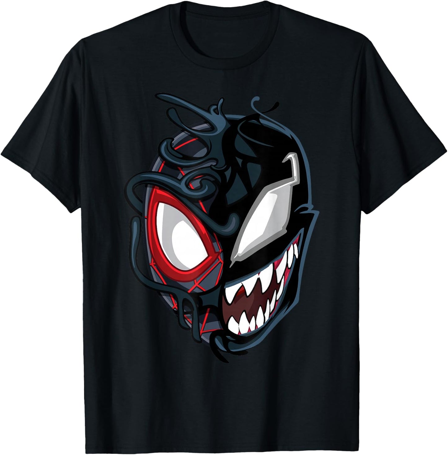 Marvel Spider-Man Maximum Venom Miles Morales Big Face T-Shirt - T-Shirt | Black