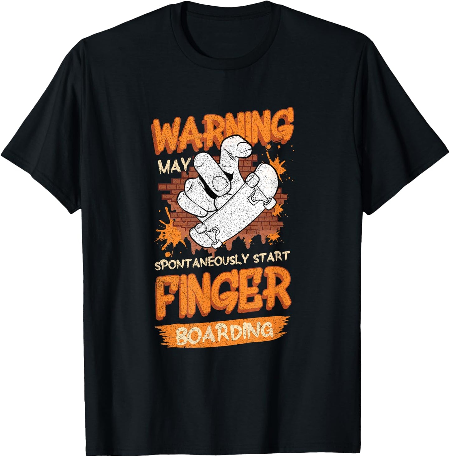 Funny Finger Boarding Graffiti Lifestyle Fingerboard Boarder T-Shirt - T-Shirt | Black