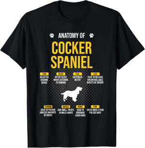 Anatomy Of Cocker Spaniel Dog Lover T-Shirt - T-Shirt | Black
