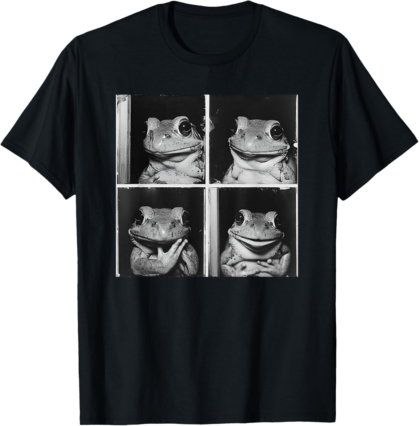 Posing Frog Model Photo Quirky Toad Love Frogs Funny Animal T-Shirt - T-Shirt | Black