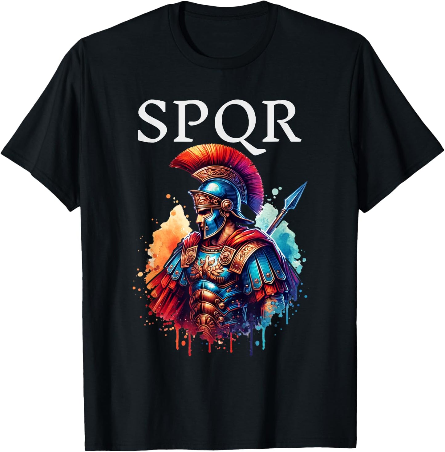 SPQR Roman Empire Gladiator Legion Centurion Soldier Warrior T-Shirt - T-Shirt | Black