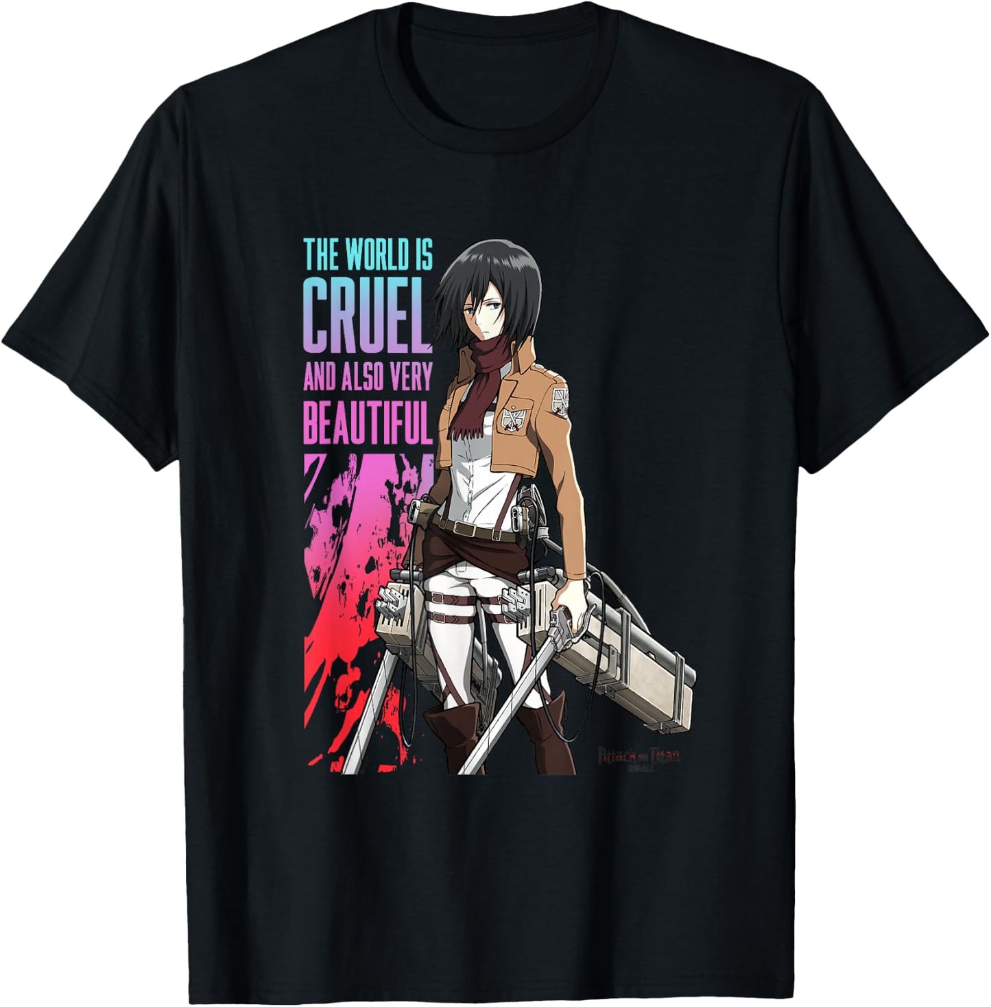 Attack on Titan The World is Cruel AOT Anime T-Shirt - T-Shirt | Black
