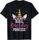 Dad Of The Birthday Princess Father Gifts Unicorn Birthday T-Shirt - T-Shirt | Black