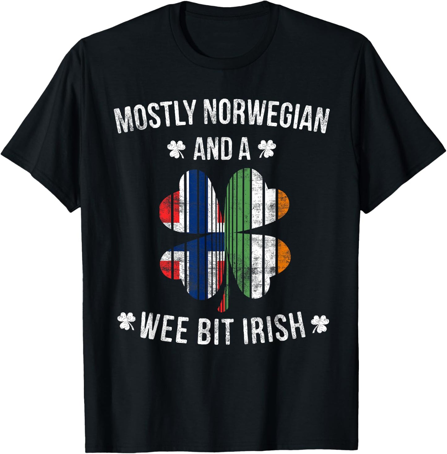 Norwegian Wee Bit Irish Norway St Patricks Day Gift T-Shirt - T-Shirt | Black
