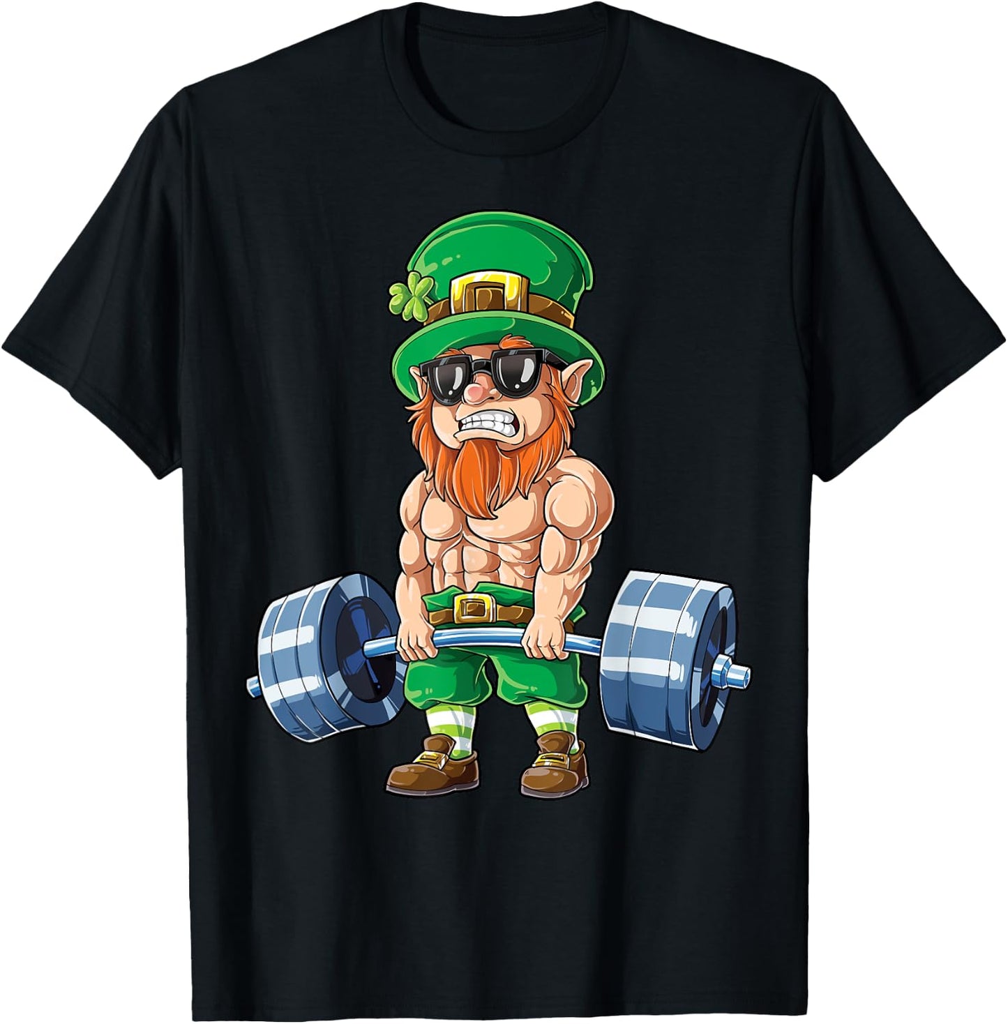 Leprechaun St Patrick's Day Weightlifting Deadlift Fitness T-Shirt - T-Shirt | Black