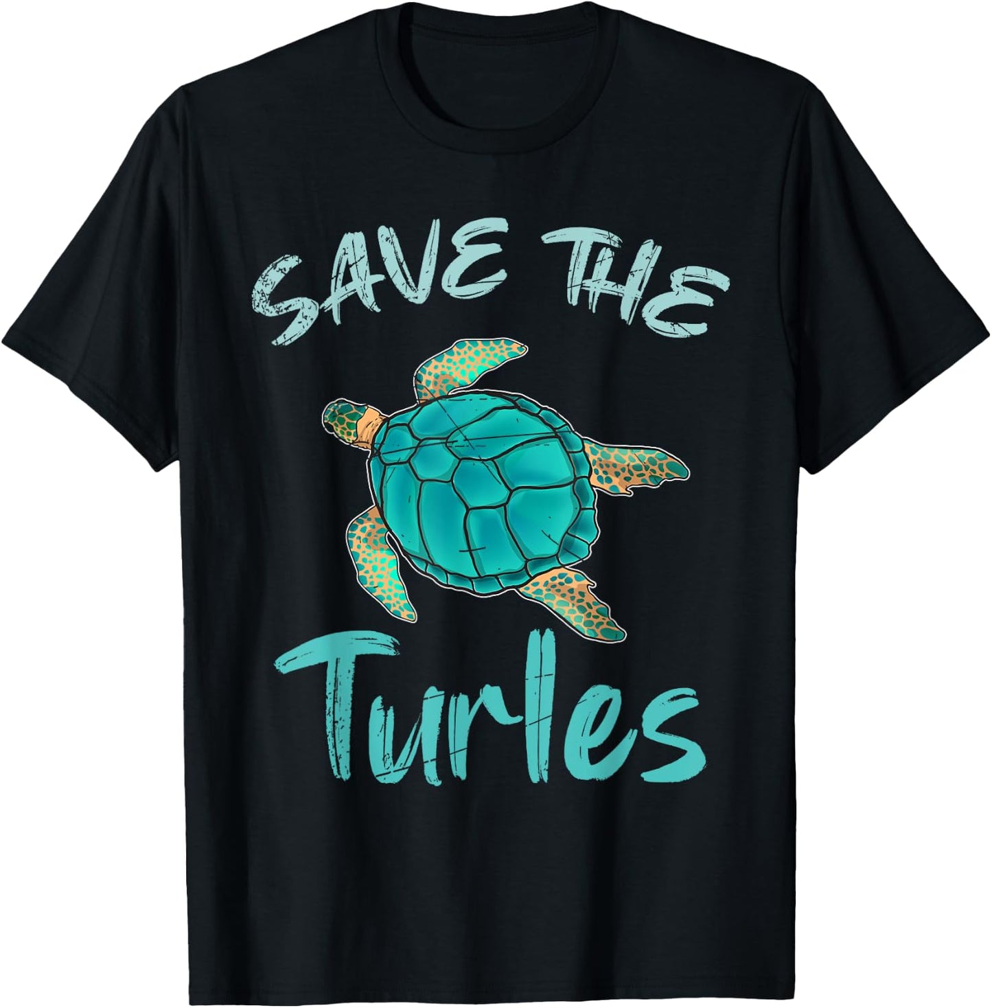 Save The Turtles Ocean Animal Rights Activist Sea Turtle T-Shirt - T-Shirt | Black