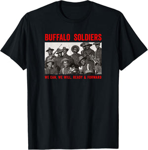 Buffalo Soldiers 9th and 10th Cavalry African American Heros Small T-Shirt - T-Shirt | Black