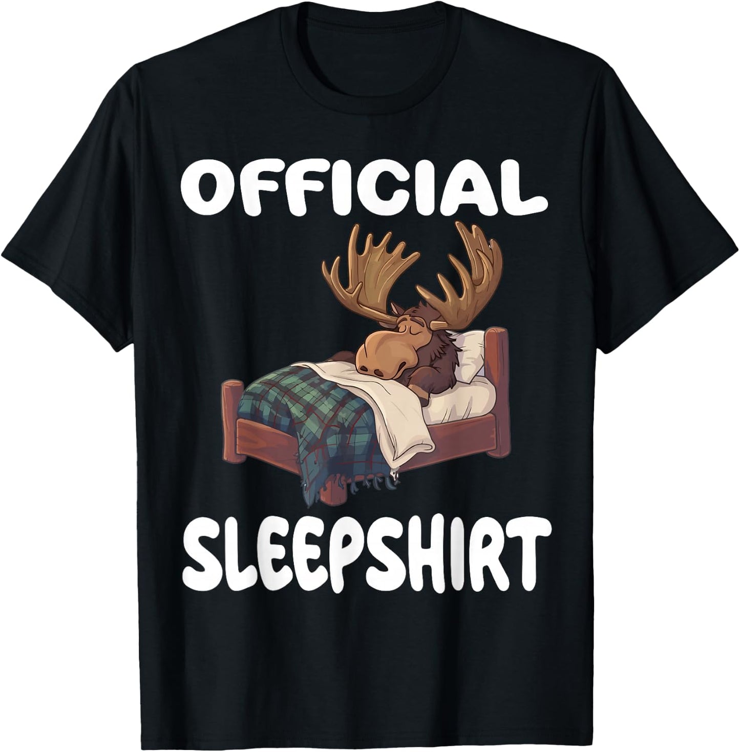 Moose Official Sleepshirt Pajamas Nightgown T-Shirt - T-Shirt | Black