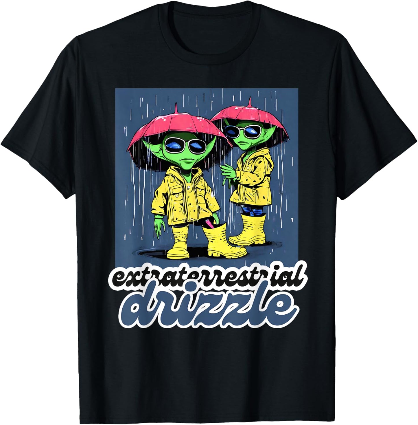 Extraterrestrial Drizzle Alien Design T-Shirt - T-Shirt | Black