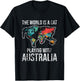 Funny The World Is A Cat Playing With Australia T-Shirt - T-Shirt | Black