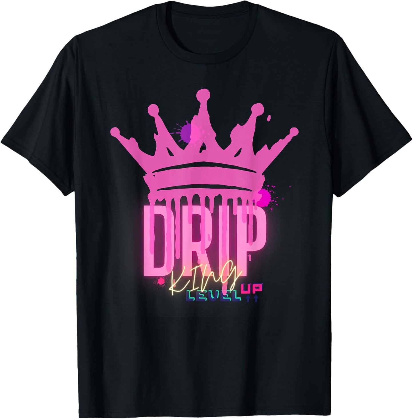 King Leveling Up Drip Drip T-Shirt - T-Shirt | Black