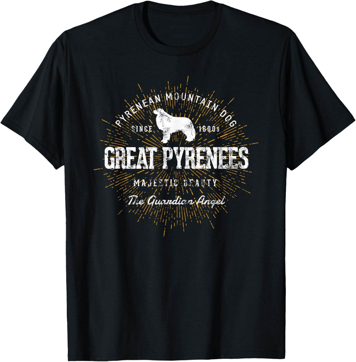 Vintage Great Pyrenees Retro T-Shirt - T-Shirt | Black