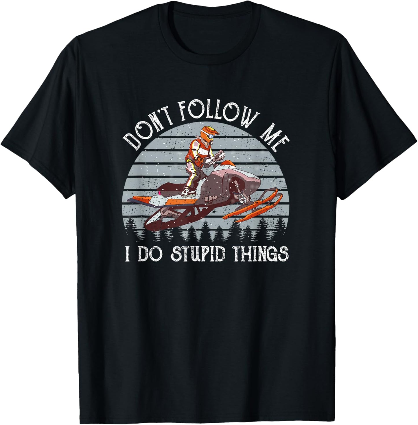 Snowmobile Rider Funny Saying Vintage Snowmobiling Lover T-Shirt - T-Shirt | Black