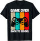 Back To School Vintage For Boys Men Game Over Back To School T-Shirt - T-Shirt | Black