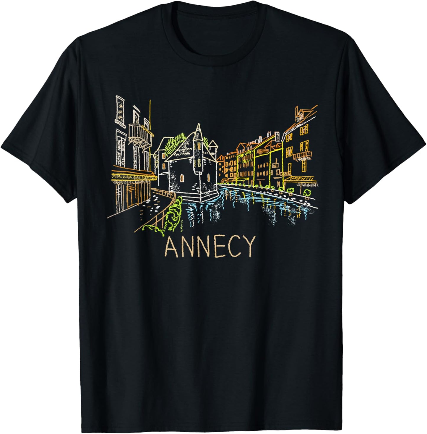 Annecy France Art Gift Men Women T-Shirt - T-Shirt | Black