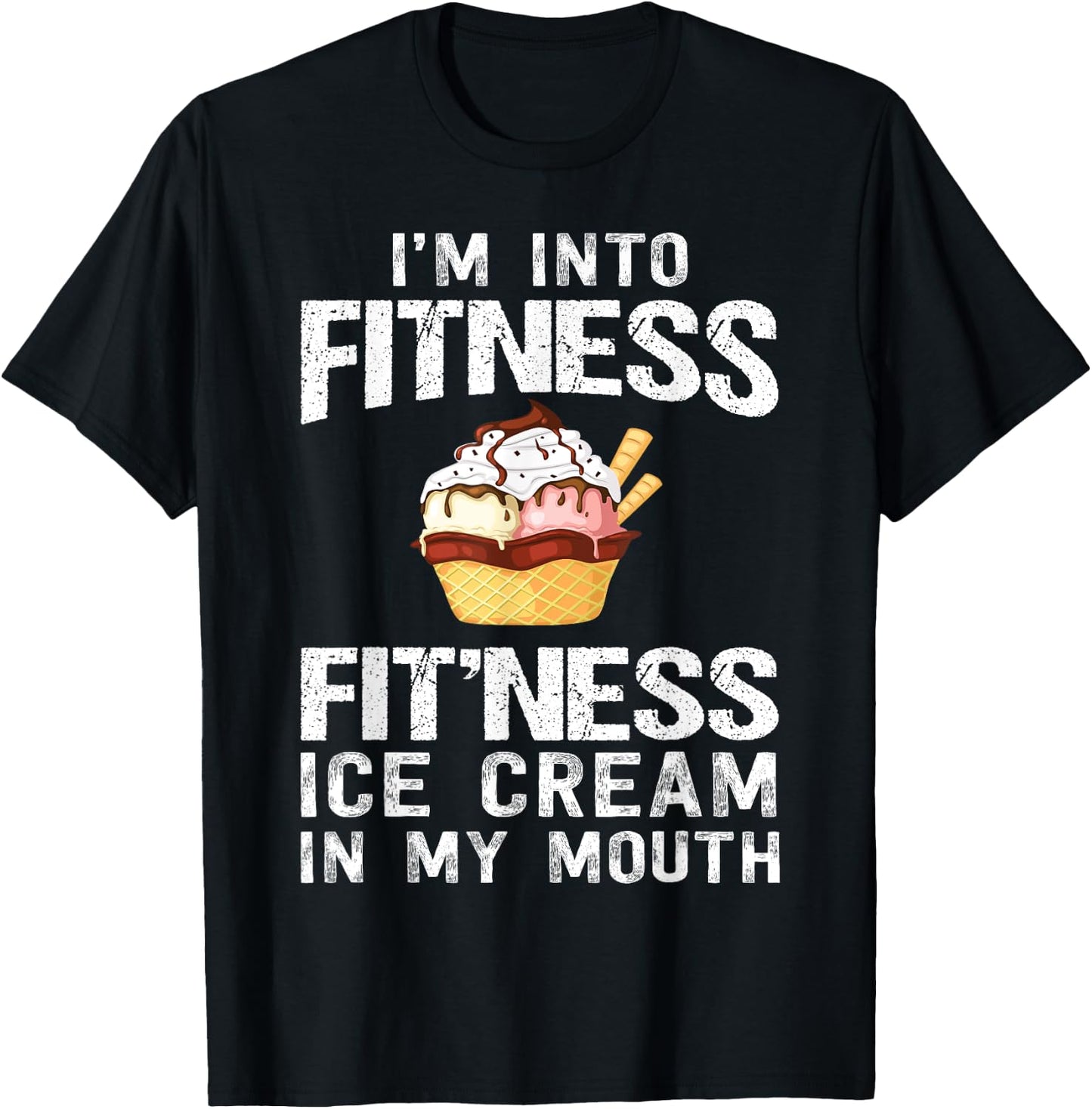 Ice Cream Lover Funny Fitness Bodybuilding Workout Gym Women T-Shirt - T-Shirt | Black