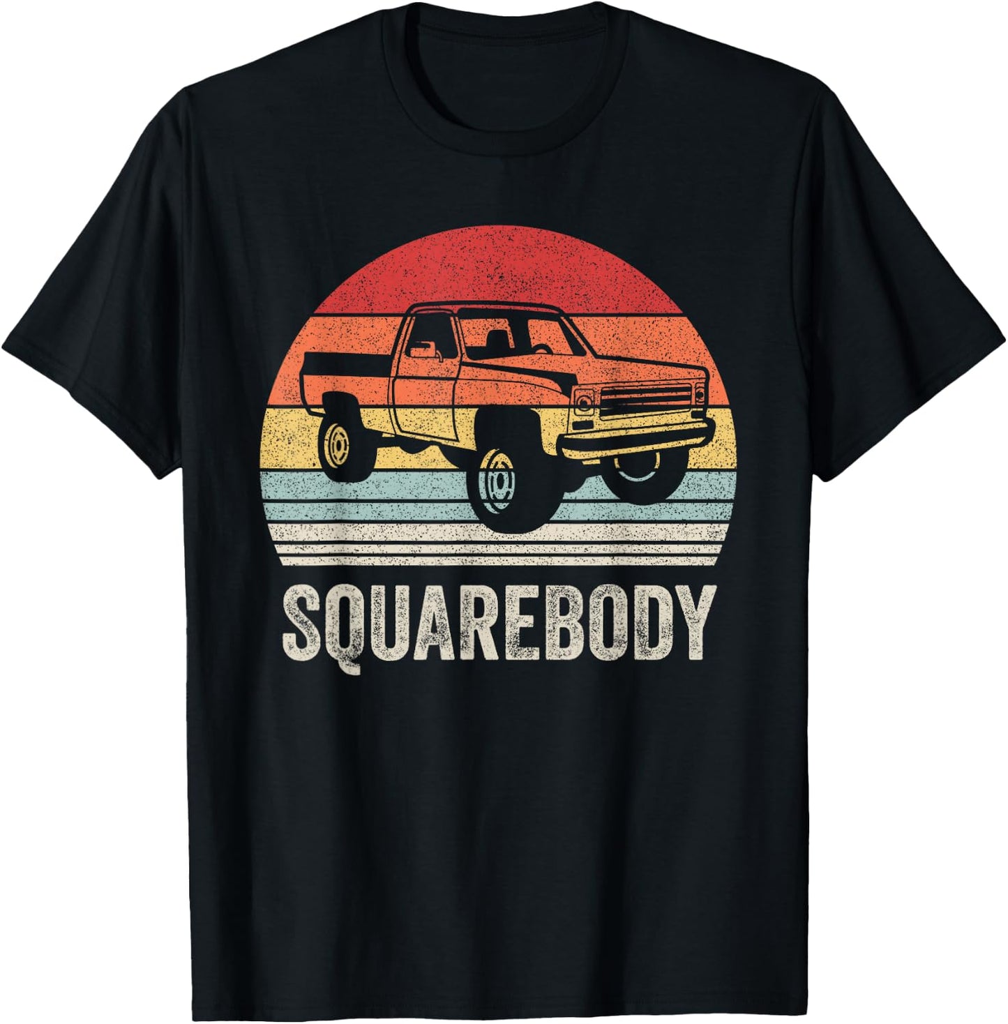 Vintage Retro Classic Square Body Squarebody Truck T-Shirt - T-Shirt | Black