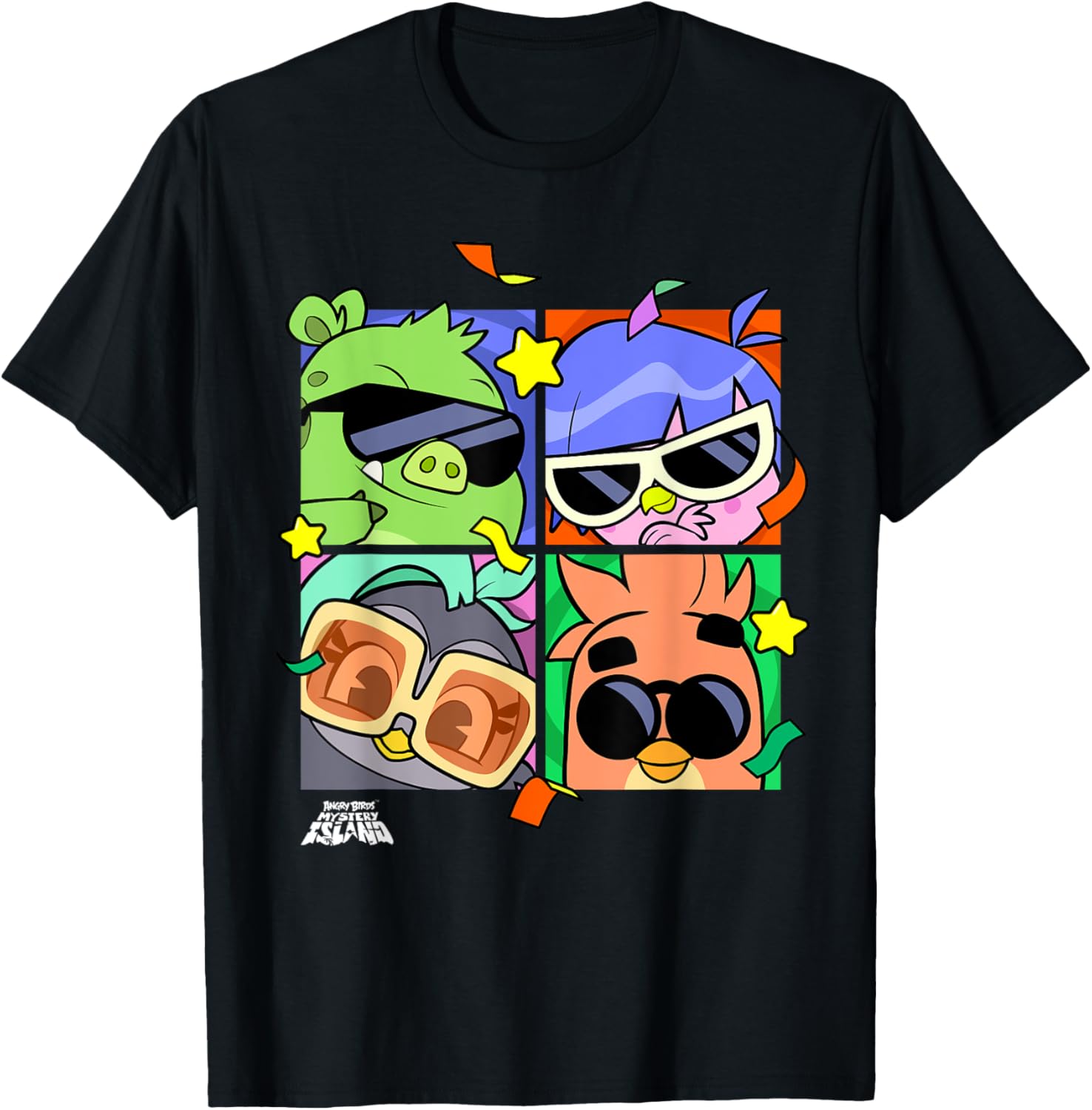 Angry Birds Mystery Island Team Official Merchandise T-Shirt - T-Shirt | Black