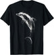 Dolphin Art Drawing Animal Illustration Motif Dolphin T-Shirt - T-Shirt | Black
