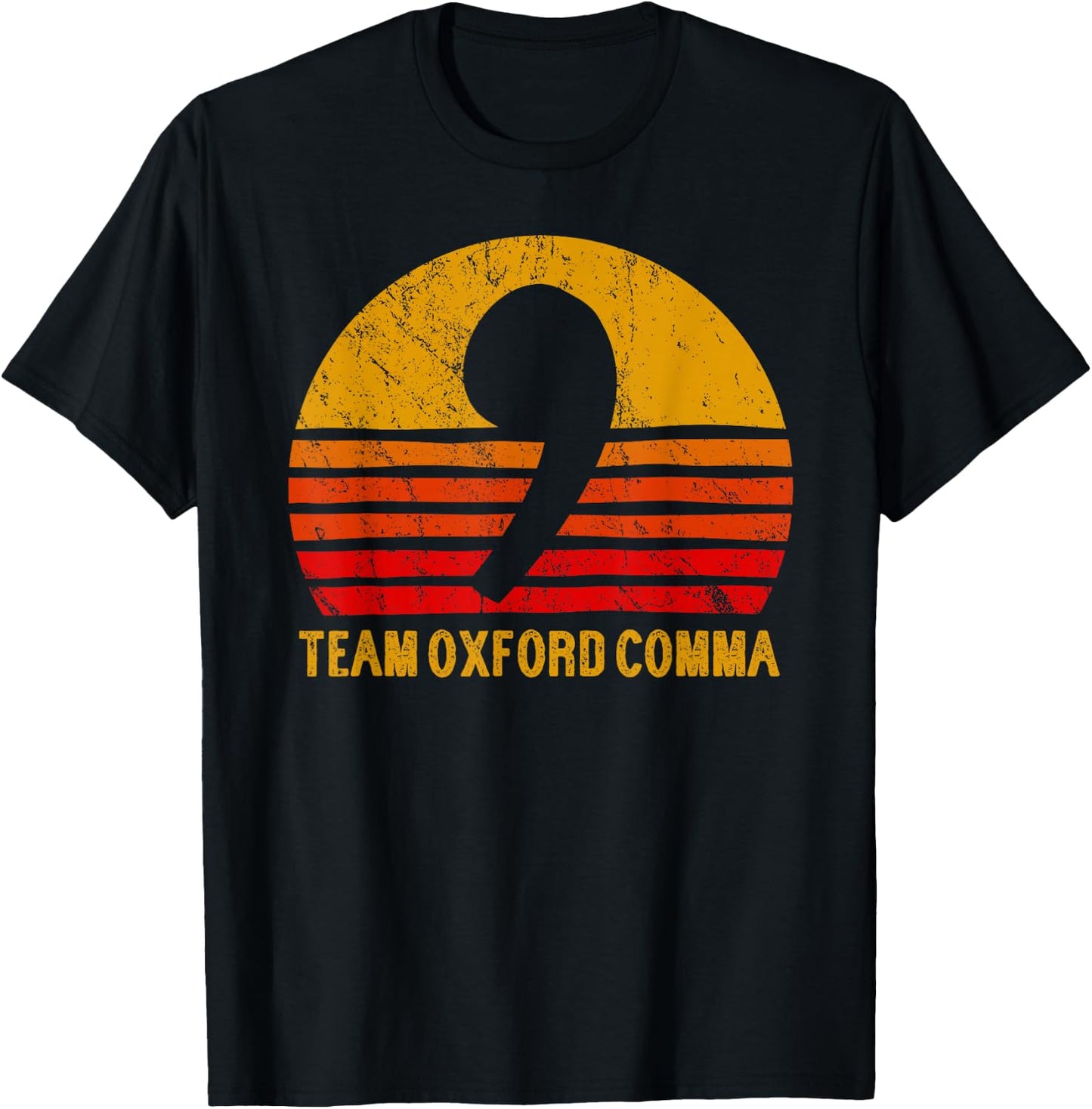 Team Oxford Comma Grammar Police English Nerd T-Shirt - T-Shirt | Black