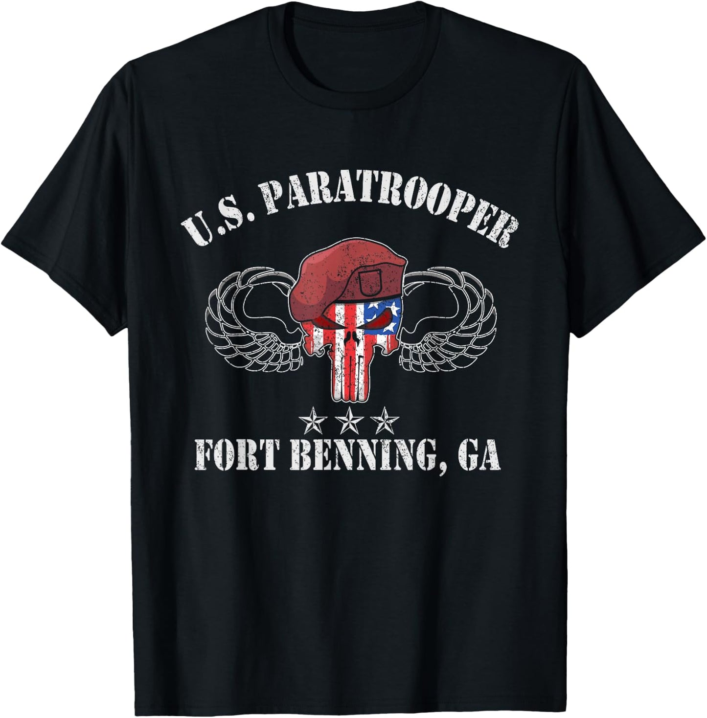 U.S Paratrooper Fort Benning GA , Veterans Day Gift T-Shirt - T-Shirt | Black