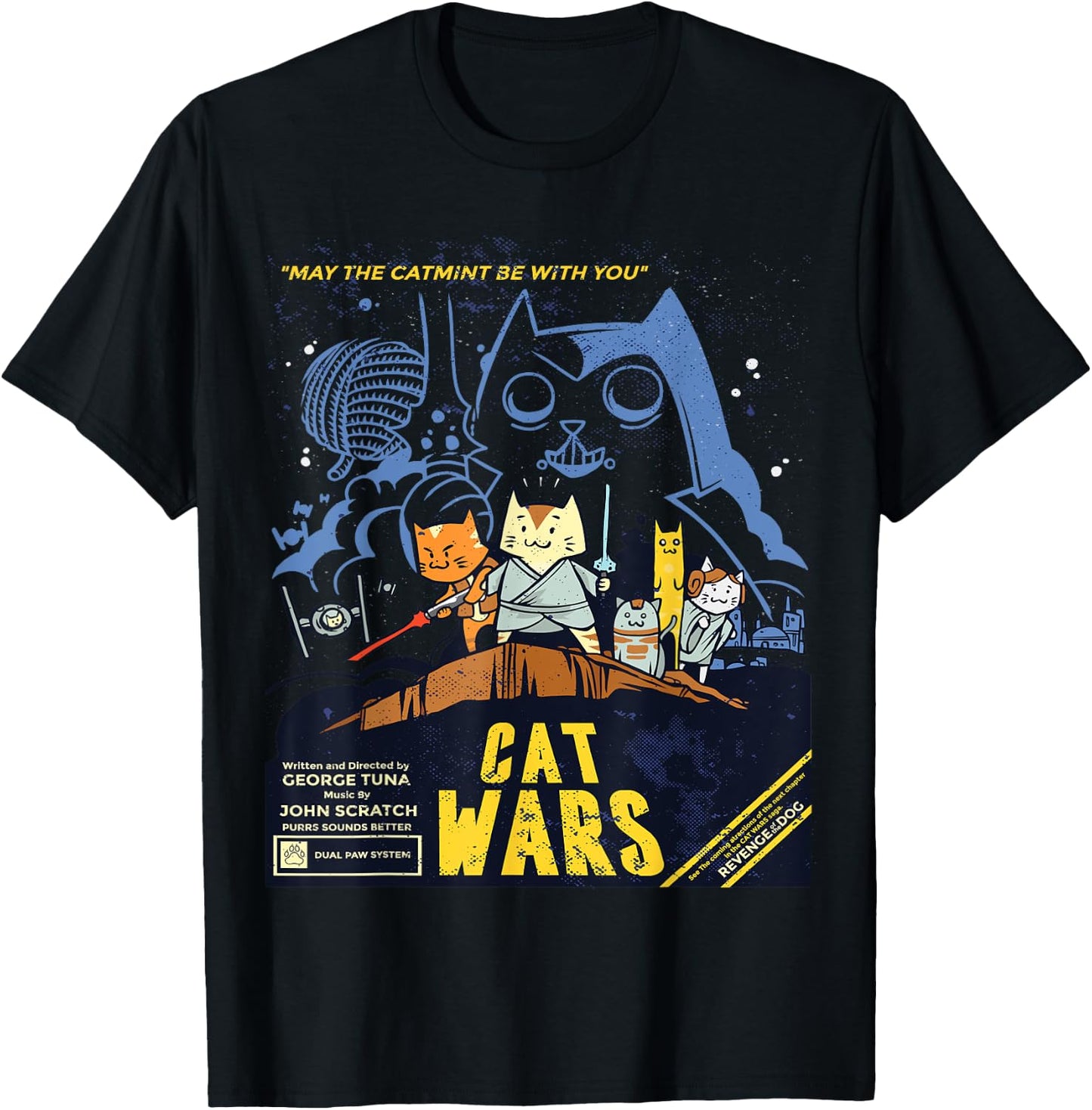Cat Wars May The Catmint Be With You Funny Cat Lovers Gift Women Girls Kids T-Shirt - T-Shirt | Black