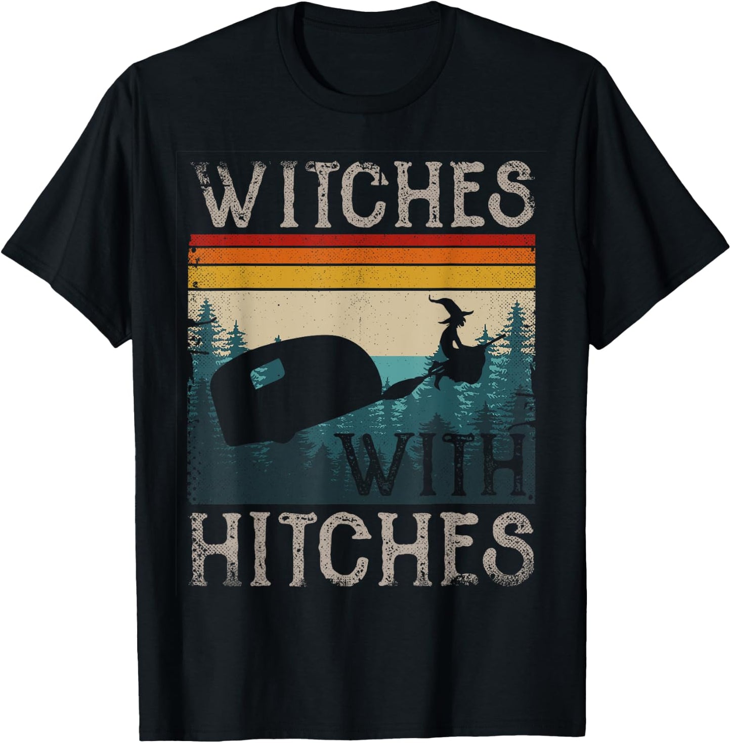 Witches With Hitches Funny Caravan Women RV Camping T-Shirt - T-Shirt | Black