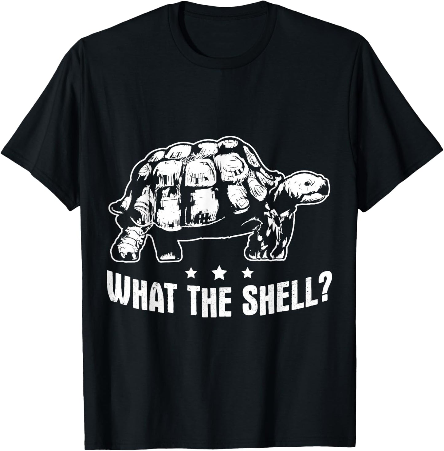 Funny Turtle Design What The Shell Turtoise T-Shirt - T-Shirt | Black