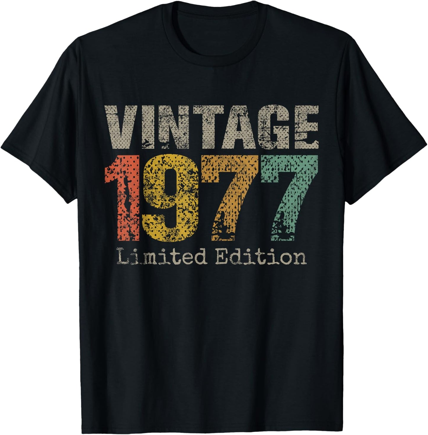 Vintage 1977 Limited Edition 48th Birthday Gifts 48 Year Old T-Shirt - T-Shirt | Black